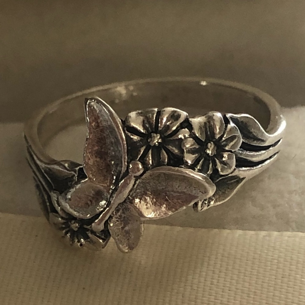 James Avery Floral Butterfly Ring Silver 925 Size 6.5 - Picture 3 of 5